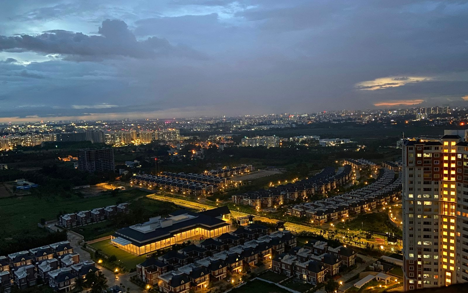Bengaluru cityscape at dusk