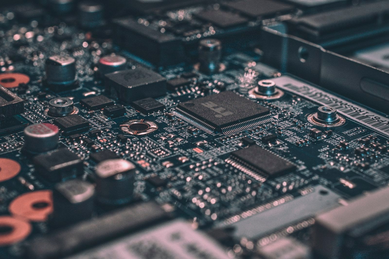 Close-up of a computer circuit board