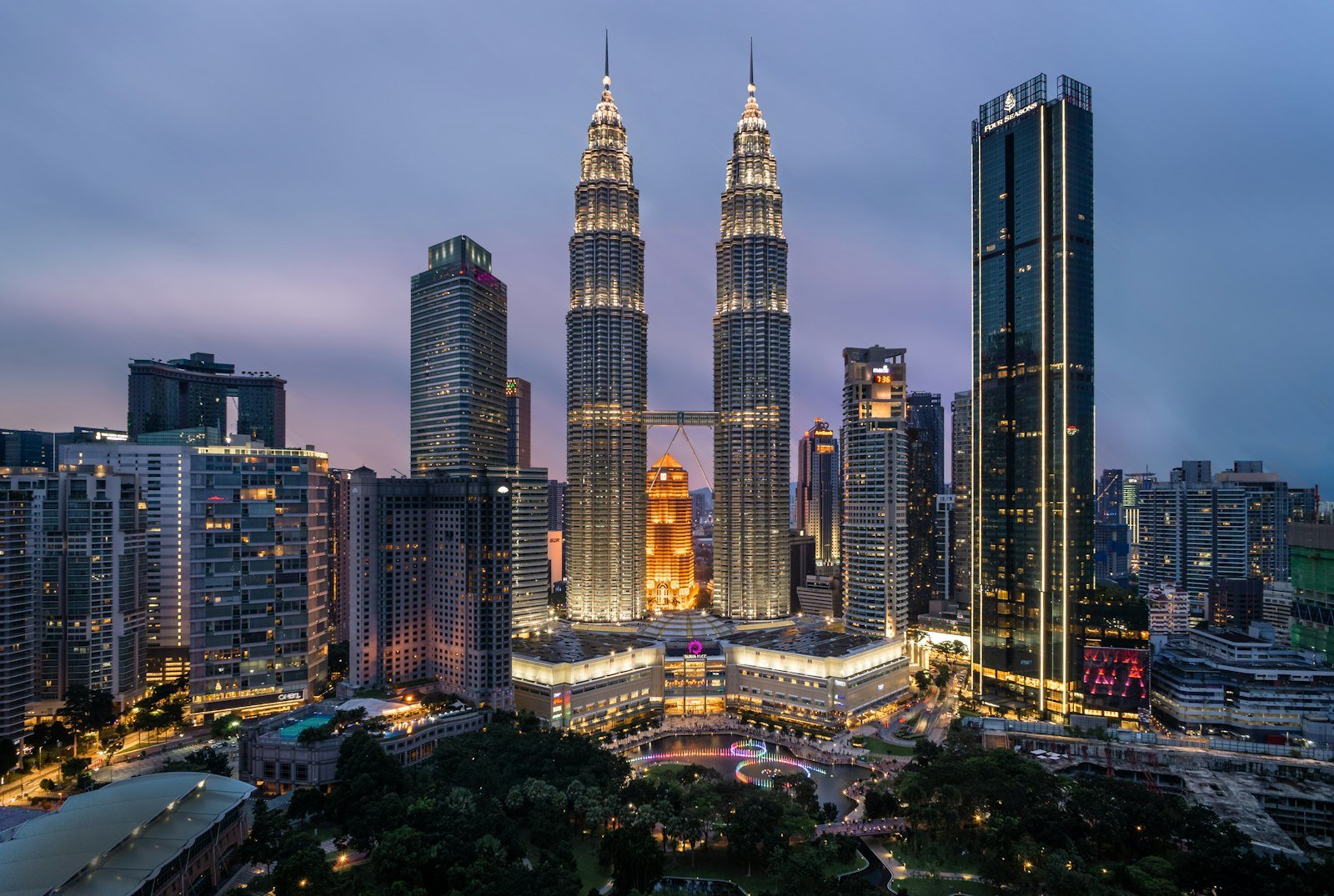 Petronas Towers, Kuala Lumpur, at dusk